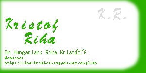 kristof riha business card